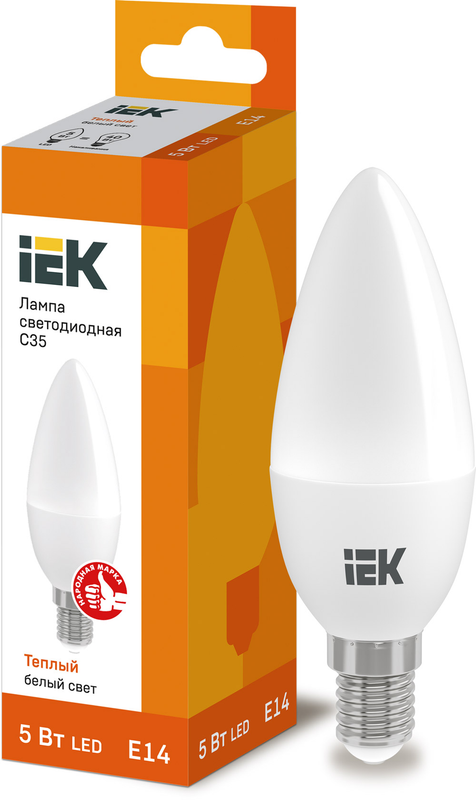 Лампа світлодіодна IEK (4606056442199) 5Вт, E14, 3000K